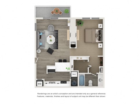 a floor plan of a 1 bedroom floor plan with a bathroom and a living room